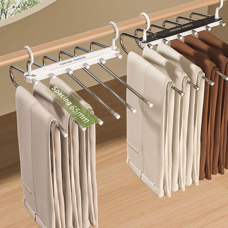 6 Layer Pants Hanger Space Saving Closet Organizer