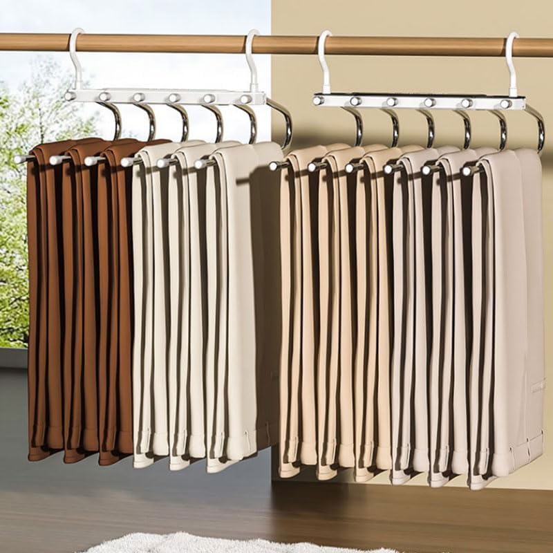 6 Layer Pants Hanger Space Saving Closet Organizer