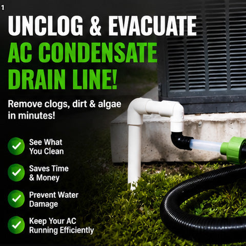 AC Drain Line Cleaner Adapter Evacuate