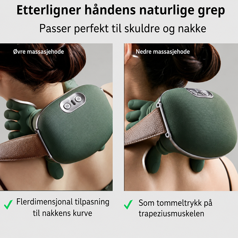 Bærbar nakke- og ryggmassasjeenhet