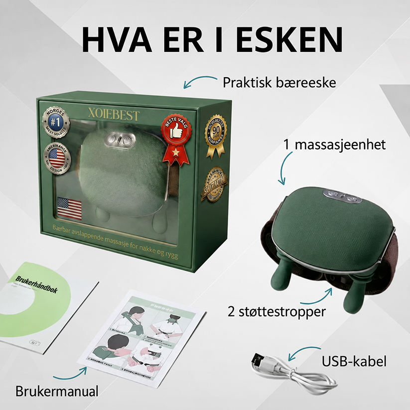 Bærbar nakke- og ryggmassasjeenhet