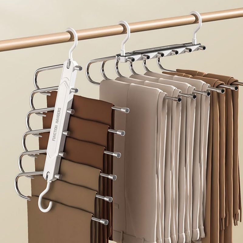 6 Layer Pants Hanger Space Saving Closet Organizer