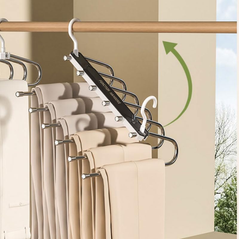 6 Layer Pants Hanger Space Saving Closet Organizer