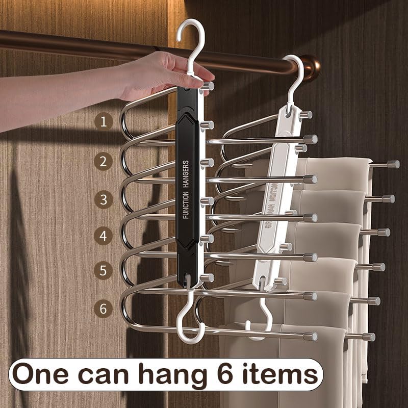 6 Layer Pants Hanger Space Saving Closet Organizer